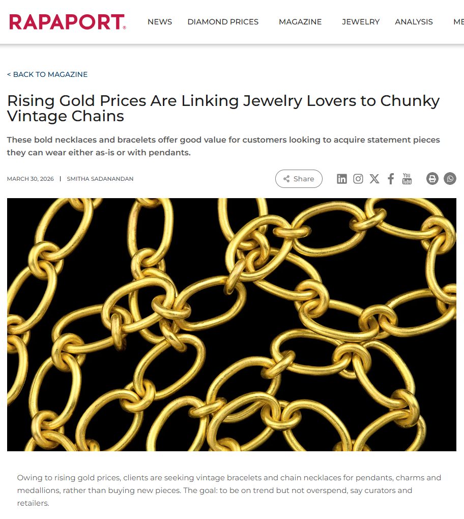 Rising Gold Prices Are Linking Jewelry Lovers to Chunky Vintage Chains